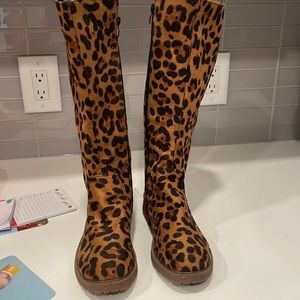 Never worn cheetah suede boots. Excellent condition
